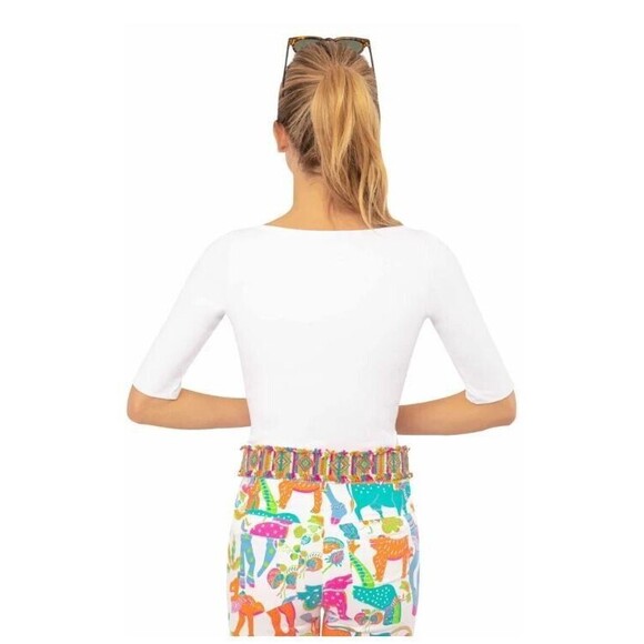 Gretchen Scott V Neck Tee NWT White Second Skin Top Blouse Retail $109 Size XXS - Picture 2 of 9